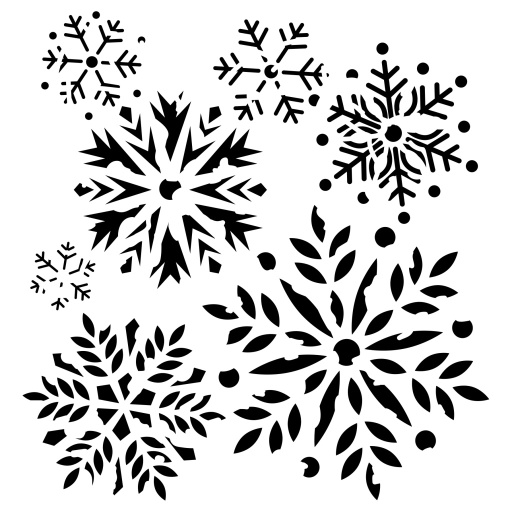Stencil - Damaged Snowflakes (6x6 Inch)